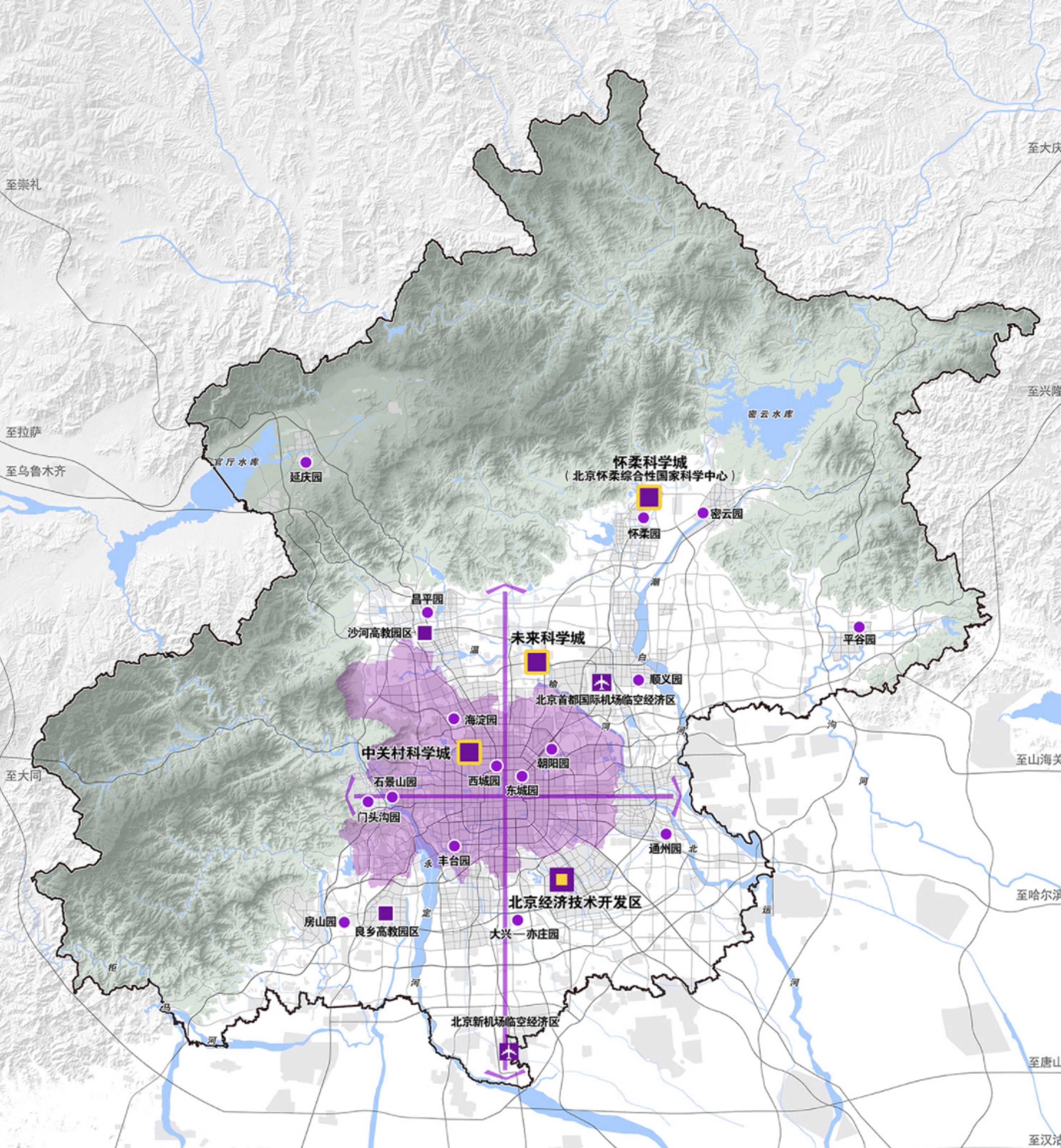 通过对北京城市副中心,大兴国际机场及临空经济区以及中关村科学城